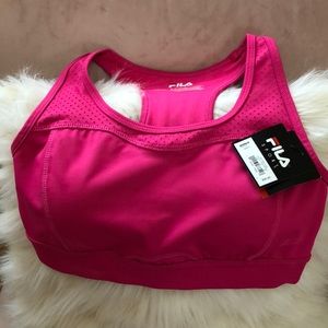 FILA pink flow racerback sports bra. Size small